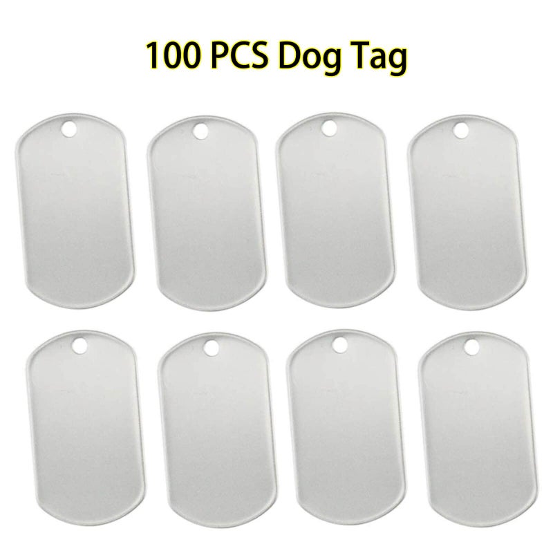 Orgrimmar 100 PCS Dog Tags Shiny Stainless Steel Military spec Rolled Edge Backing Dog Tags for Dogs Engraved- Blank - Image 4